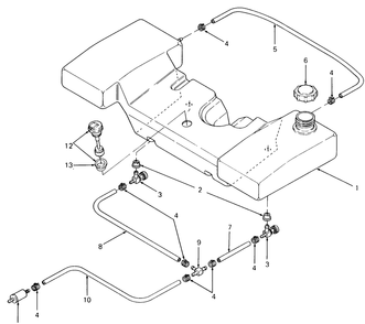 Fuel Tank Diagram and Parts List for 1860 800000-821059-140661100-141661100 Cub Cadet Lawn Tractor